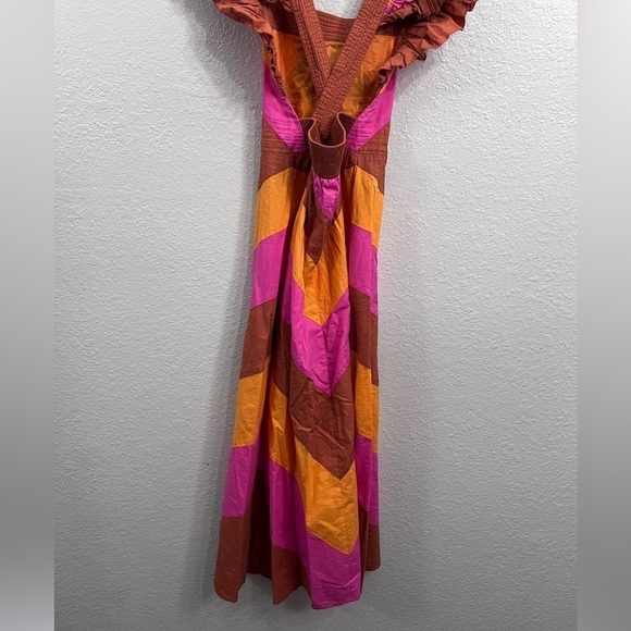 Anthropologie Love the Label Ruffled Colorblocked Midi Dress Size XS - Picture 9 of 14